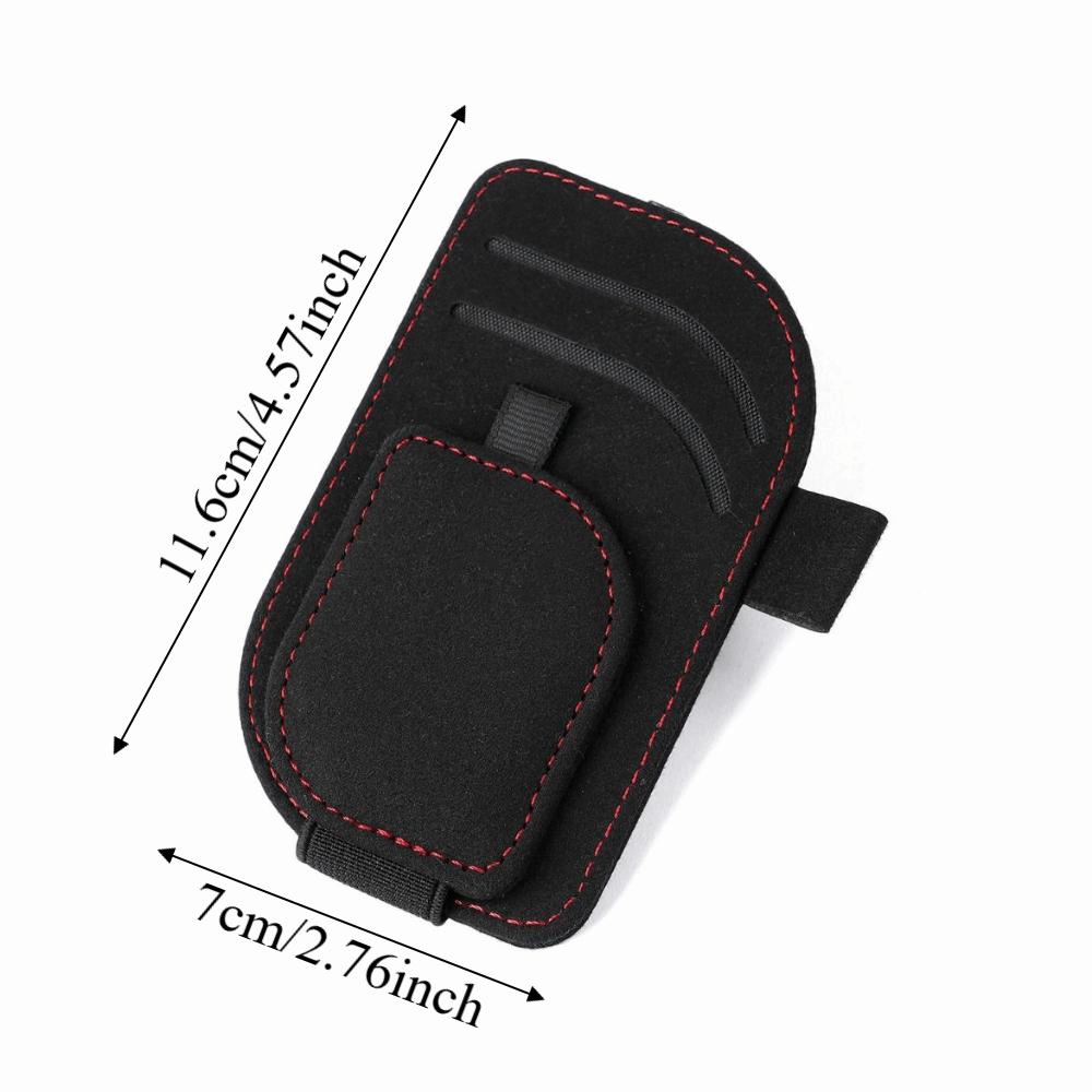 Magnetic Clip Magnetic Car Eyeglass Clips PU Leather Sunglasses Storage Case Auto Accessories