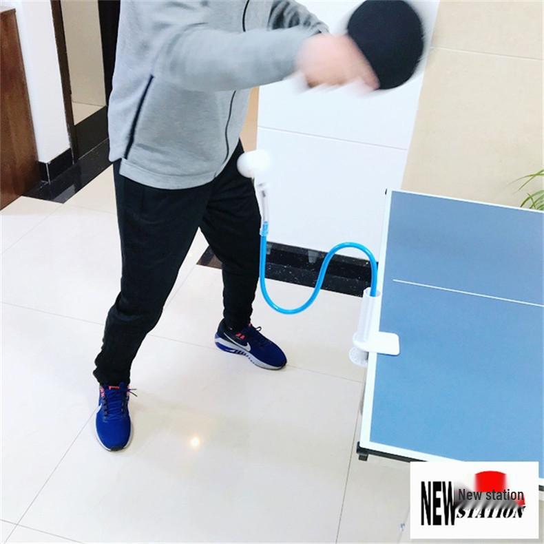 Table Tennis Training Machine with Large Clamp and Blue Rod for Technique Enhancement