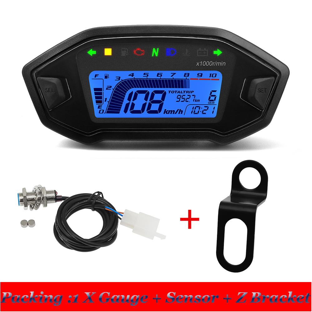 LED Digital Meter Motorcycle Speedometer Adjust Backlight ODO TRIP KMH MPH for 2-4 Cylinders Engines Motor instruments For Honda