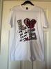 LOVE Heart Graphic T-Shirt White Valentine Leopard Print Tee Adult