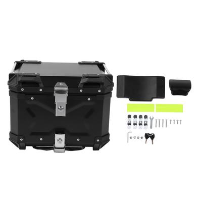 Bauletto Moto in Lega di Alluminio 45L Impermeabile Box Bagaglio Posteriore con Piastra Inferiore a Sgancio Rapido