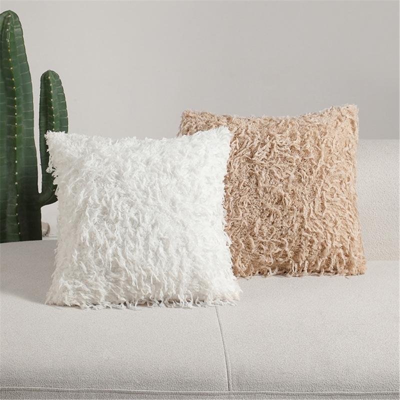 Soft Plush Pillowcase Living Room Bedroom Decoration Multiple Color Addition Sturdy