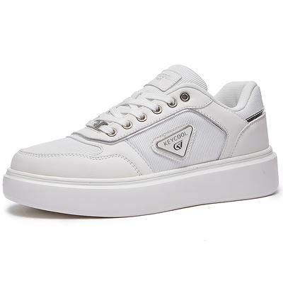 Skateboard Shoes Men Flat Leather Men's Casual Sneakers Comfortable Low-top Sneakers Both Unisex White Black