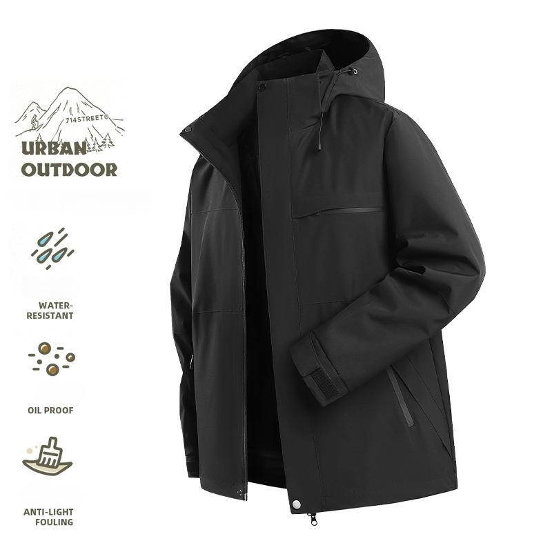 

Autumn Men s Mountaineering Jacket Windproof Waterproof Hip Hop Casual Outdoors Coat Climbing Traveling Camping 5XL