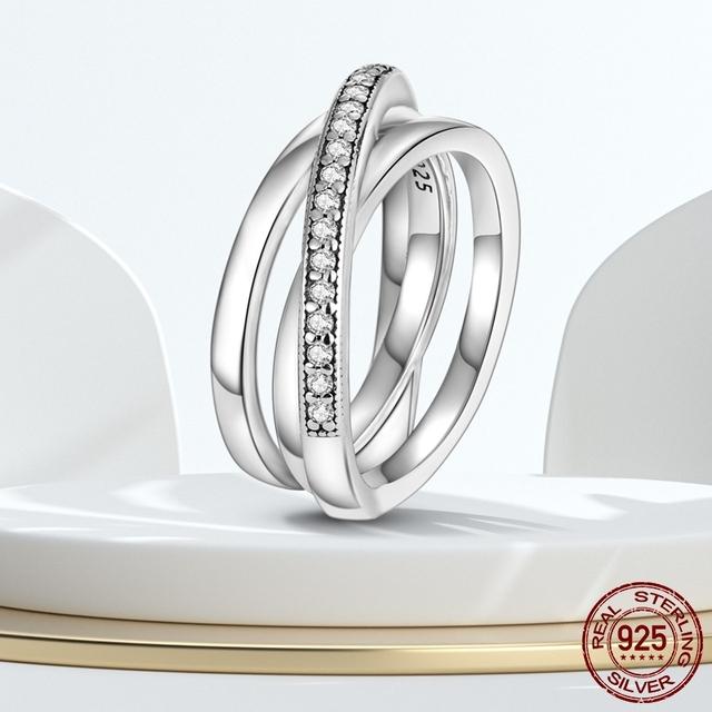 925 Silver Stackable Infinite Heart Daisy Flower Ring for Women Original Silver 925 Rings Brand Jewelry Gift