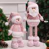 1pc- Christmas Decorations Pink Old Man Snowman Elk Telescopic Figure Window Bedroom Display Christmas Gifts