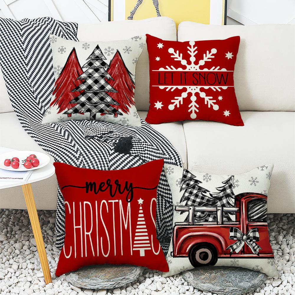 Weihnachtsmann Element Neu Nordisch Cartoon Weihnachten Umarmung Roter Quadratischer Kissenbezug
