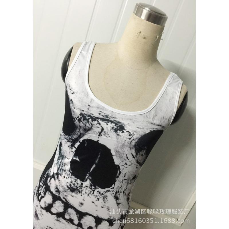 Halloween Skull Costume Zombie Dress, Undead Bar Ds Stage Costume Party Dress Up