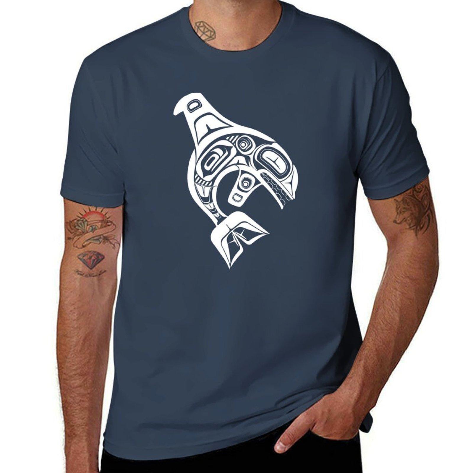 White Orca Native Formline Design Tshirt Durable Work Wear Tshirt S