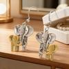 Stylish And Versatile Elephant Mother And Baby Elephant Alloy Earrings Are Suitable For Daily Simplicity