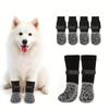 4pcs Dog Paw Protectors Anti-Slip Boots with Traction, Adjustable Pet Socks for Injured Paws, Senior Dogs & Weak Paw Dogs