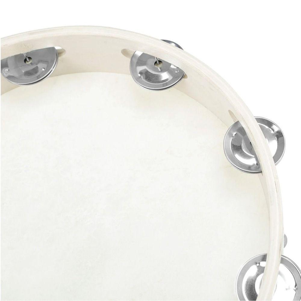 Sheepskin Drum Skin Tambourine 4/6/7/8/10inch Handheld Drum Single Row Tambourine  Dance Concerts