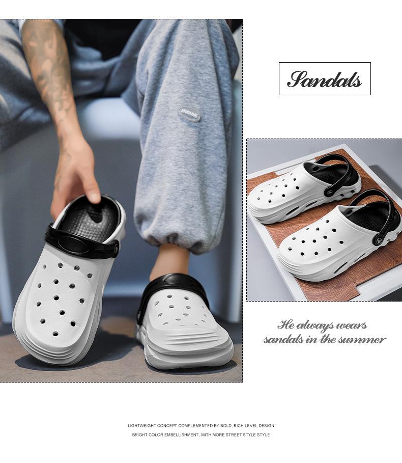 2024 Men's Non-Slip Thick Sole Casual Clog Shoes for Outdoor and Beach Wear