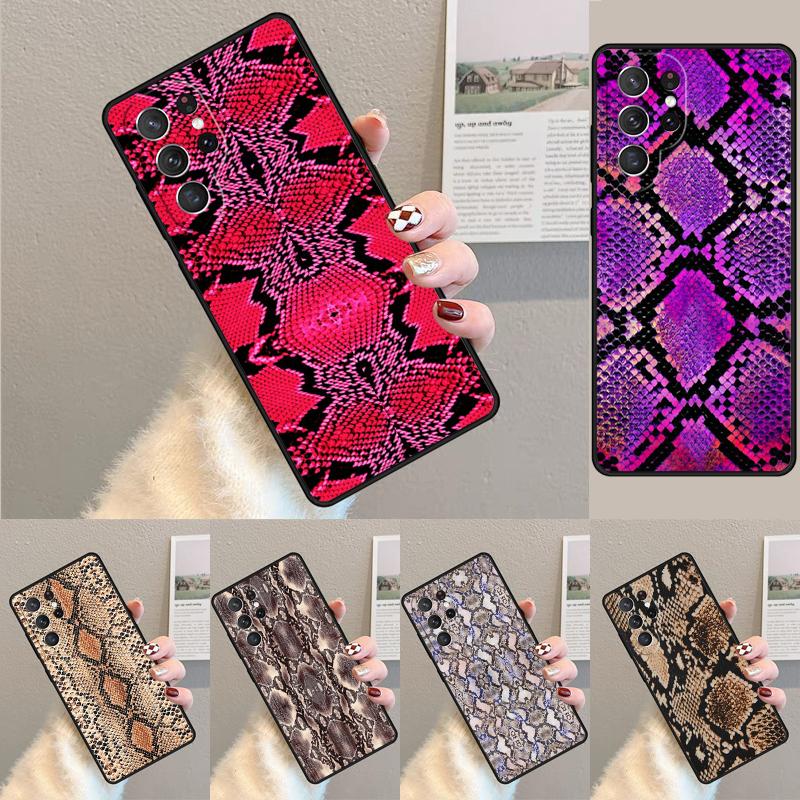 Snake Skin Texture TPU Phone Case For Samsung Galaxy Note 10 Pro S26 S25 S24 S23 S22 Ultra Plus S21 FE S20 Shockproof Cover