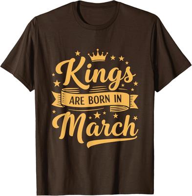 Kings Are Born In March Happy Birthday Design Unisex T-Shirt