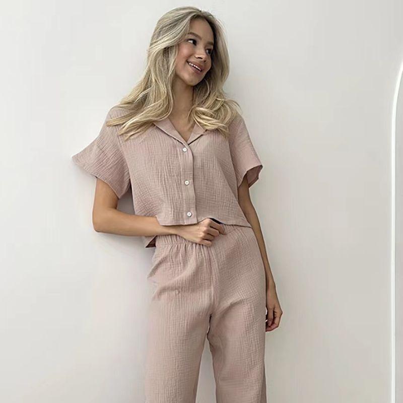 

Fashion Wind Summer Short Sleeve Shirt Pants Suit Short Sleeve Shirt and Pants Set Picture Color L