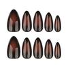 Bestseller Mandelform Schwarzbraun Ombre Press-On Nagelspitzen für Herbst & Winter Nagelkunst