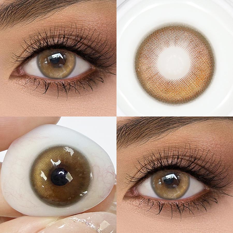 

FreshLady 2 шт. 14,5 мм Годовые Цветные Контактные Линзы, Мягкие Гидрогелевые Косметические Линзы для Натуральных Карих/Голубых/Серых Глаз темно-коричневого