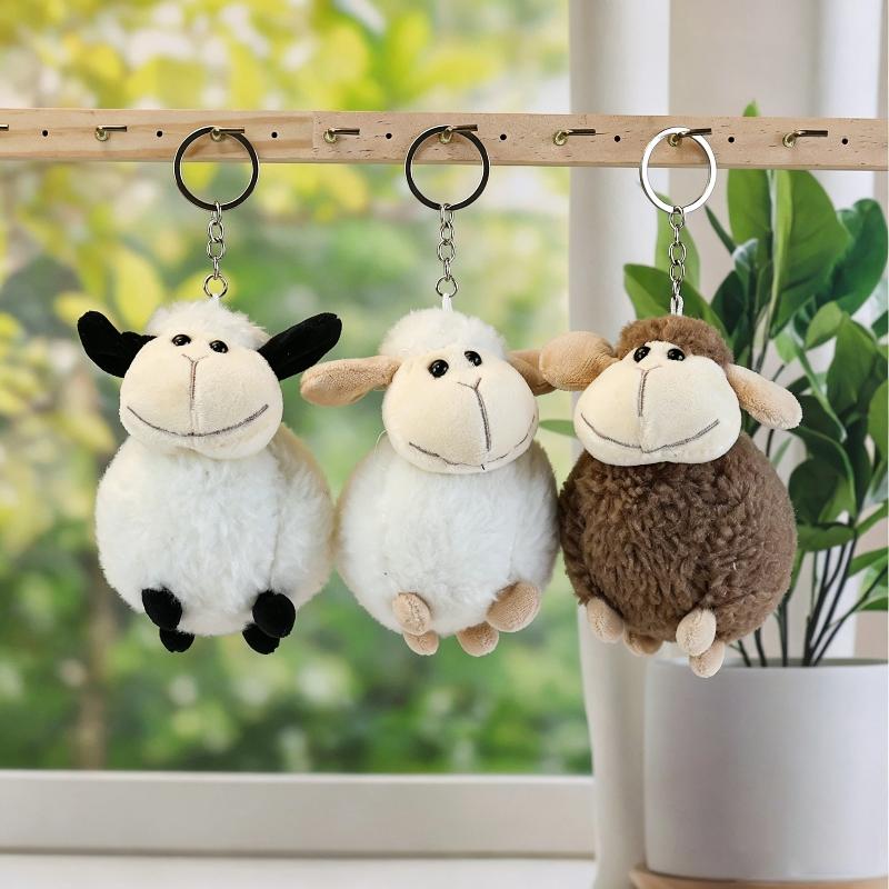 Soft Cute Sheep Plush Toys Soft Stuffed Standing Sheep Doll Pendants Cute Delicate Keychian Pendants Bags Decor Kids Gift