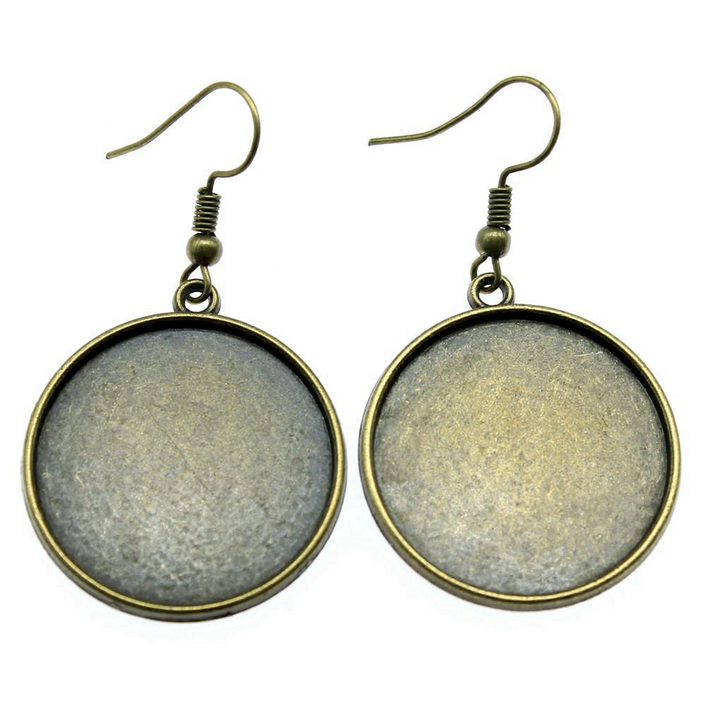 Round Cabochon Base Dangle Earrings DIY Jewelry Findings For Handmade Gifts