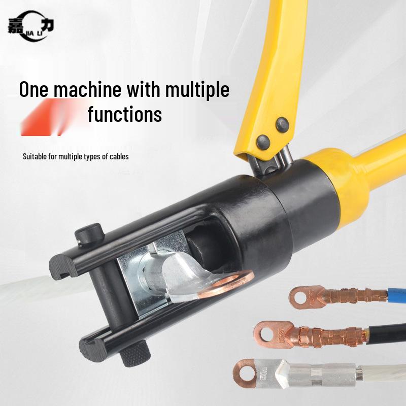 Manual Hydraulic Crimping Pliers for Copper/Aluminum Lugs, Cable Terminals, Model YQK70120240300, Portable Tool