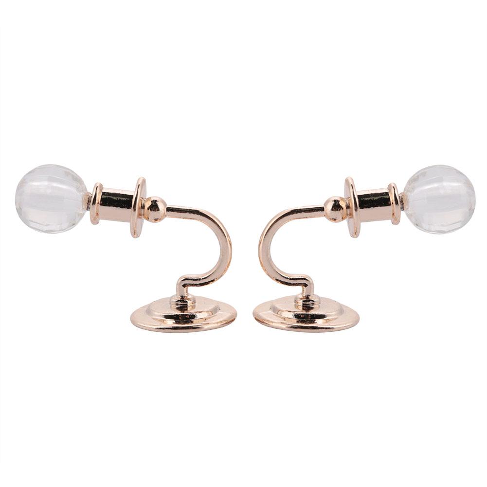 2pcs Alloy Wall Lamp Model Decoration Display Lamp for 1:12 Doll House Accessories