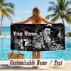 Custom Text Beach Towel, Soft Absorbent Swimming Multi-use TowelA Nightmare On Elm Street Freddy Krueger