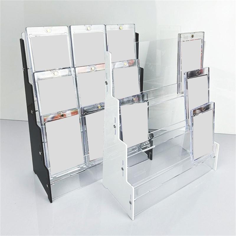Acrylic 3 Tiers Trading Card Display Stand Clear Graded Card Holder for Collectors Space Saving Sports Memorabilia Rack
