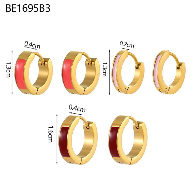 CARLIDANA Premium Ins Style 18K Gold Plated Mini Hoop Earrings Non-fading Stainless Steel Enamel Earrings For Ladies Women
