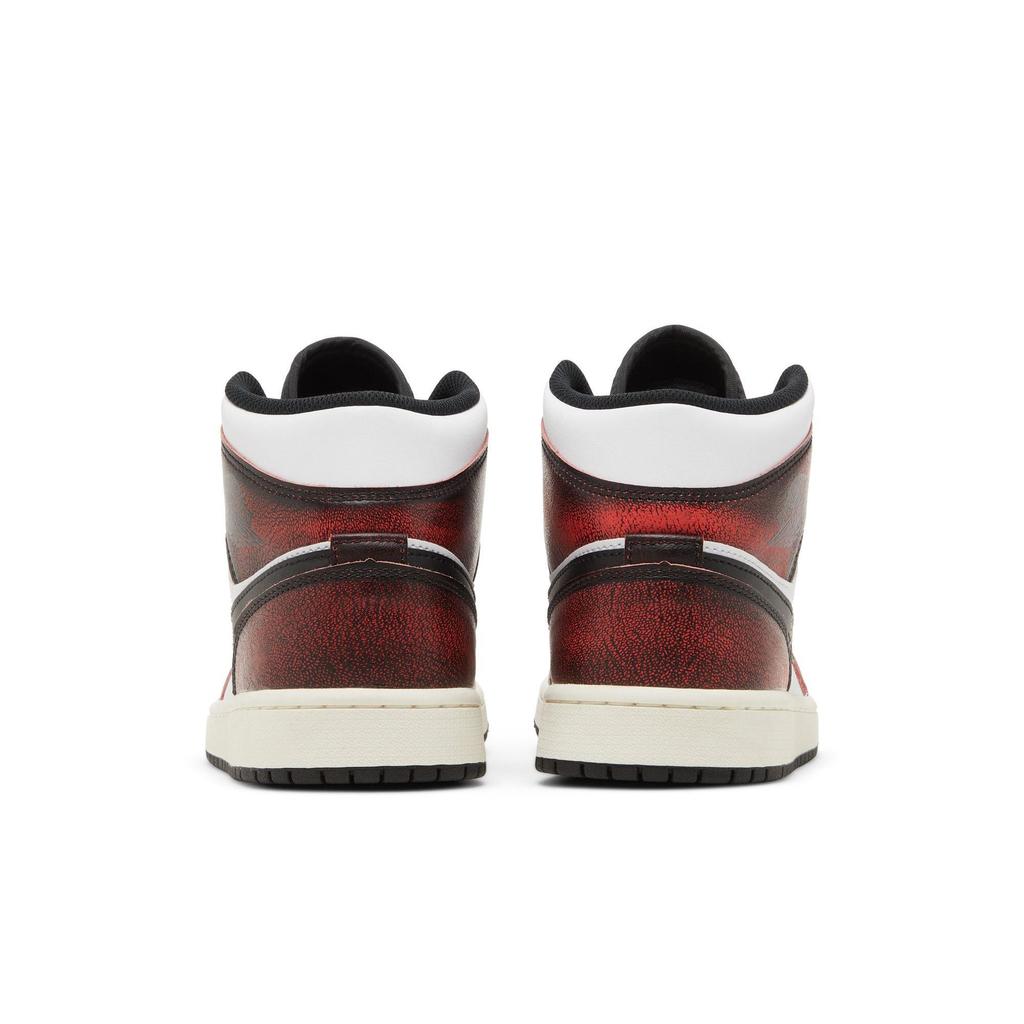 Air Jordan 1 Mid SE 'Wear-Away' (Unisex) Black / White / Sail / Infrared 23 Vintage Basketball Shoes DV9565 006