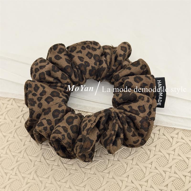 Fashionable Retro Leather Small Intestine Hairband, Flower-shaped Ponytail Hair Tie, Elegant Ponytail Hair String