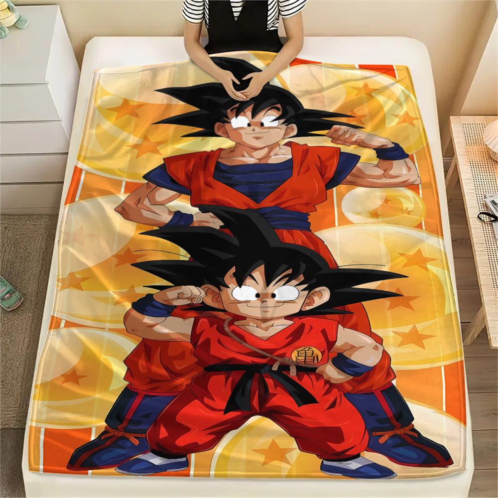 Coperta in Flanella con Stampa Personaggi Dragon Ball, Alta qualità Confortevole per Tutte le Stagioni, Arredamento per la Casa, Calore e Comfort, Perfetta per Regali di Natale