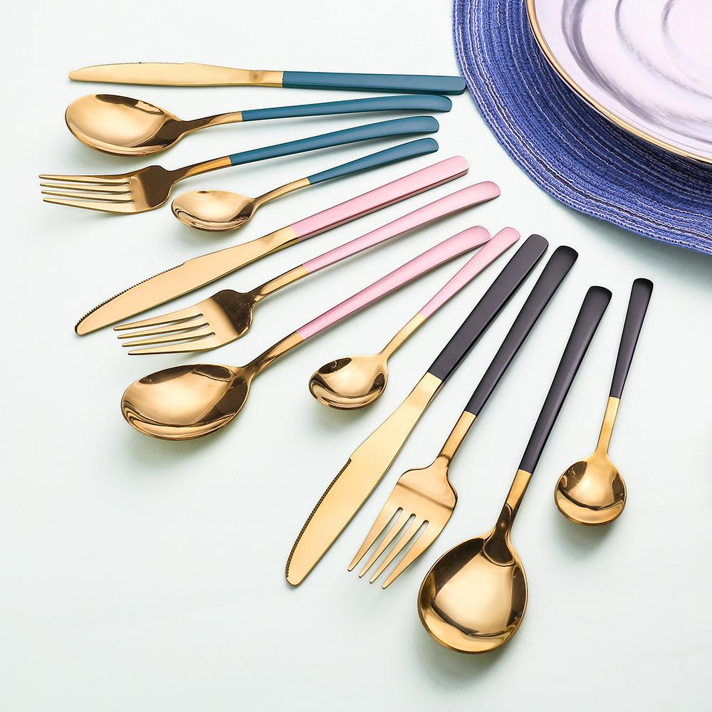 HANYANG Stainless Steel Tableware Family Hotel Supplies Steak Knife, Fork and Spoon Set Western-style Tableware