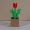3D-gedrucktes charmantes pixeliges Rosen-Pixel-Art-Design Heimdeko Feiertagsgeschenkartikel | Retro-Ästhetik | Gefertigte Pixel-Rosenstatue