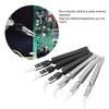 6 PCS Non-Conductive Ceramic Tweezers Anti-Magnetic Pointed & Curved Tips Reverse Solder Tweezers Cross Lock Stainless Steel