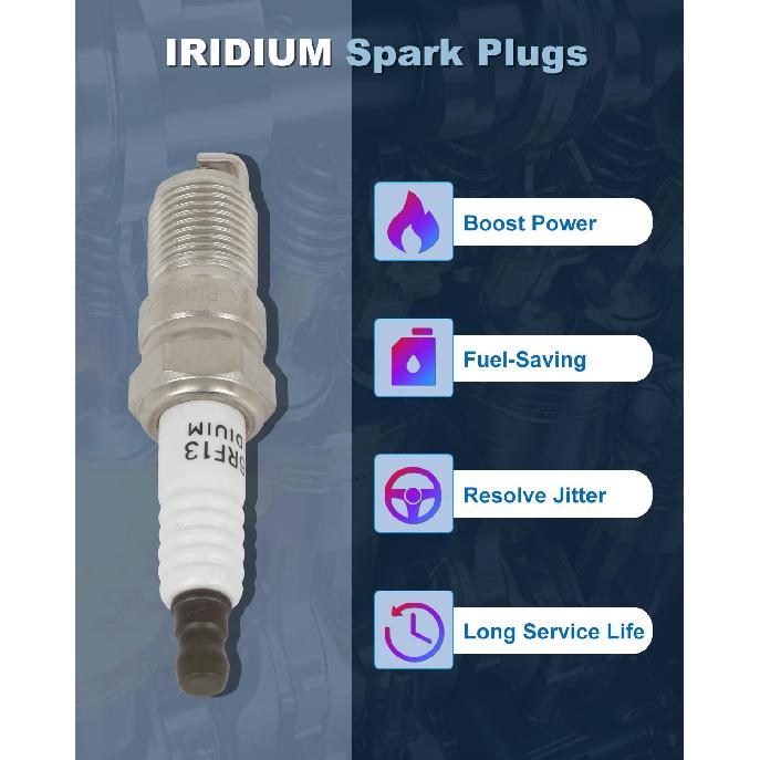 ECCPP Platinum Iridium Spark Plugs 3692 for Ford Focus 2003-2010,Escape 2005 & for Mazda 3 2004-2005,2.0L 2.3L pack of 4