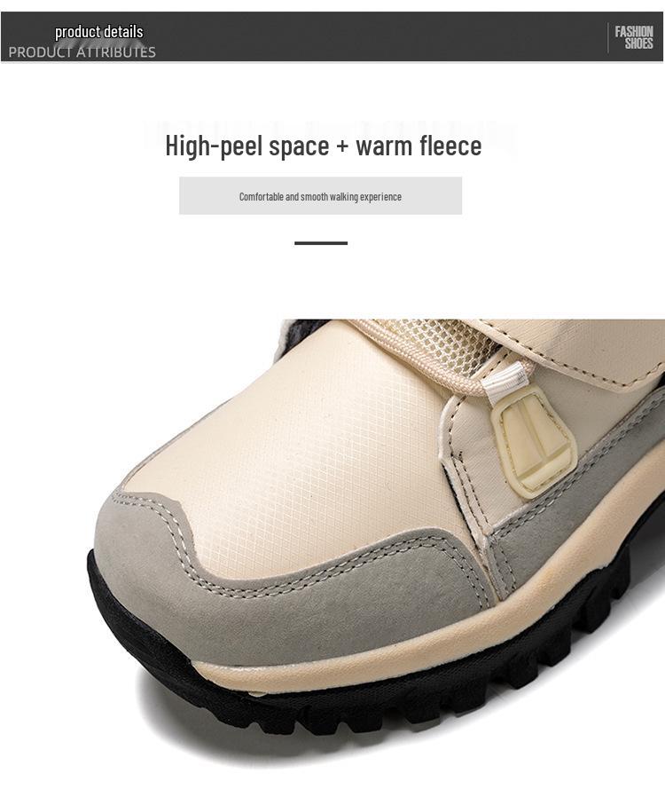 Women's Winter High-Top Cotton Snow Boots, Thick-Soled with Plus Velvet, Large Size.