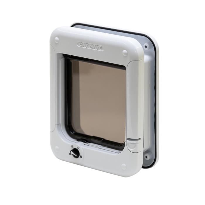 Cat Mate Chatière rotative à verrouillage à 4 voies, blanche (358 W)