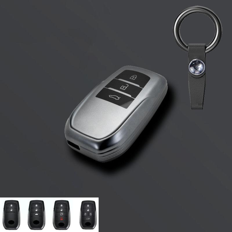 Grey Tpu Car Remote Key Case Cover for Toyota RAV4 Crown Hilux Fortuner Camry Land Cruiser Prado Protect Shell Fob Accessories