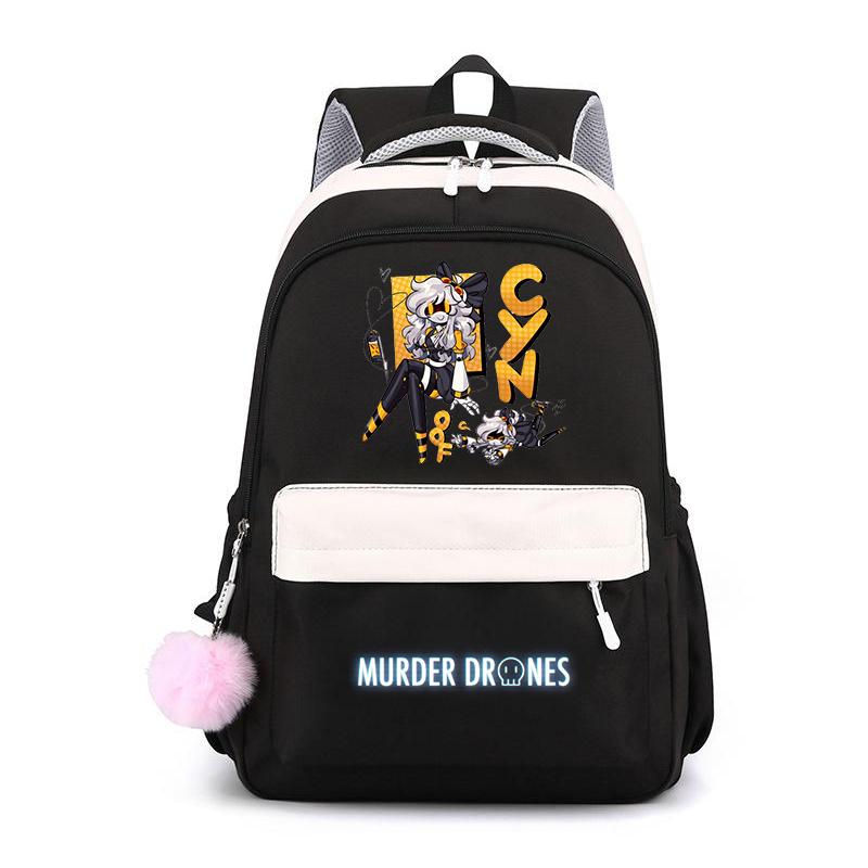 Murder Drones Backpack Teenager Daily Backpack Hot Anime High Capacity Rucksack Student Schoolbag Purple Bookbag Christmas Gift