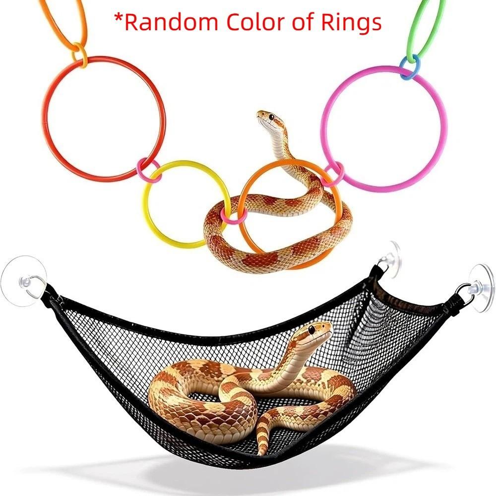 Stability Rings Swing Perch with Rope Snake Enrichment Toys Terrarium Decor Reptile Hammock  Snakes
