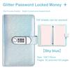 Pu Leather 100 Envelopes Challenge Savings Binder Laser Cover With Password Lock Saving Money Notebook Reusable Financial Book