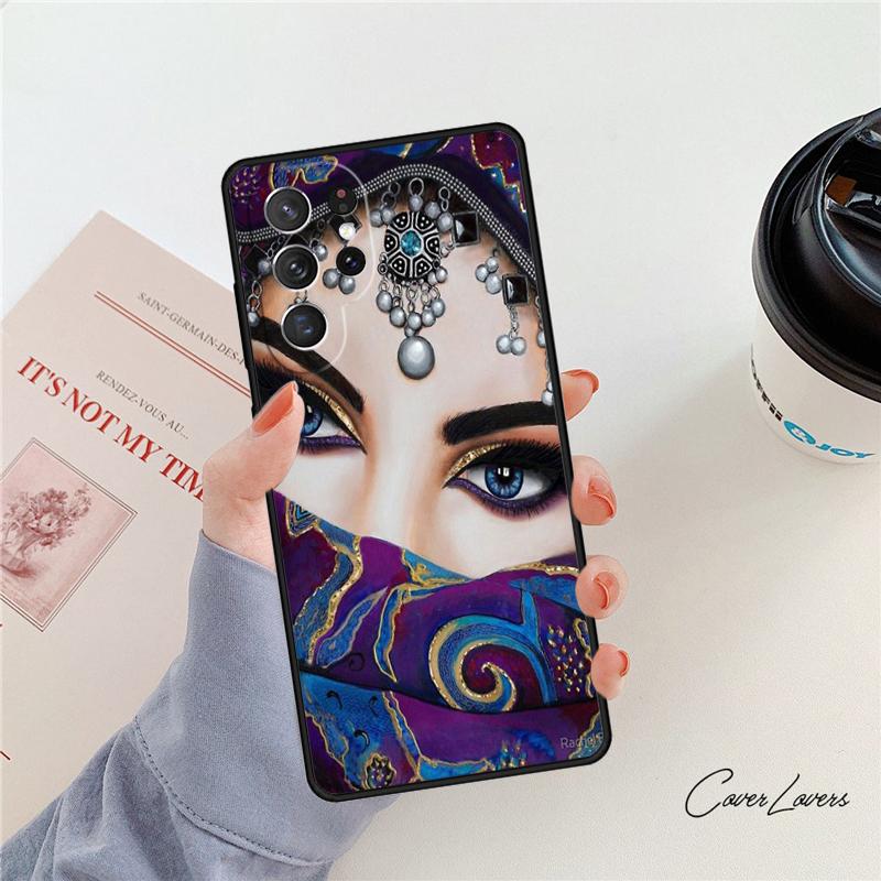 

Muslim Islamic Girls Arabic Hijab phone case For Samsung Galaxy S24 S25 S23 S22 Ultra Note 10 20 Plus S20 S21 FE Cover Note10 Pro(Plus)