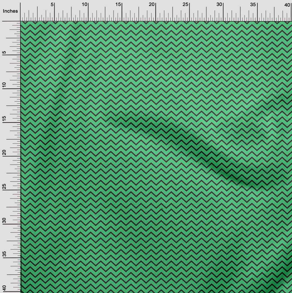 oneOone Cotton Flex Green Fabric Chevron Sewing Craft Projects Fabric Prints By Yard 40 Inch