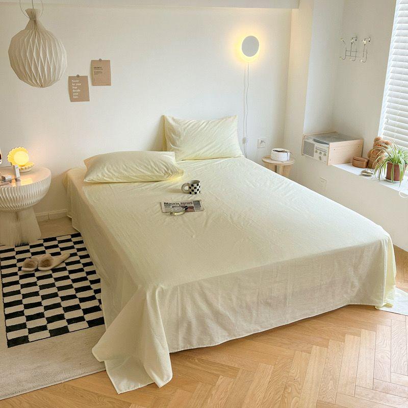 Ins Solid Color Thick Skin-friendly Full Wrap Bed Sheet For Single Double Student Dormitory Bed