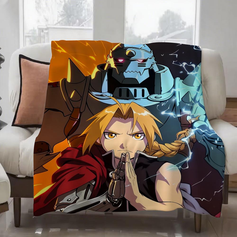 ANIMNE F-Fullmetal A-Alchemist Blanket Perfect Gift For Sofa Office Bed Plane Travel Sleep Read Relax Camping