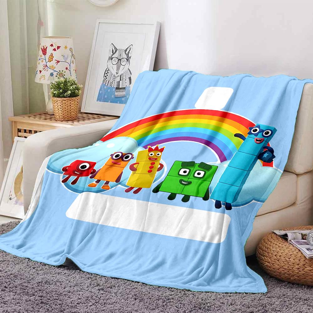 Numberblocks Theme Printed Blanket - Perfect for Couch, Bed, Travel & Outdoor Use | Machine Washable, Cozy & Durable.