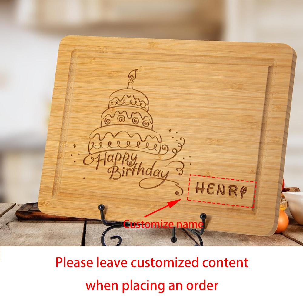 

Custom Birthday BBQ Cutting Board Birthday Party Gift for Mom Dad Engraved Bamboo Board Decor Housewarming Charcuterie Gift 1pcs 15x25cm