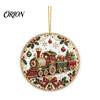 Outdoor Hanging Decor Christmas Acrylic Ornament, 2D Flat Double Side Printed Party Supplies Santa Snowman Pendant for Tree Window, Festive