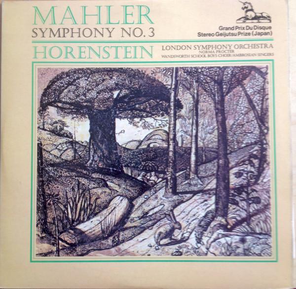 

LP Record GUSTAV MAHLER JASCHA HORENSTEIN Symphony No. 3 RHS303 Unicorn Records 1970 Germany Classical Used